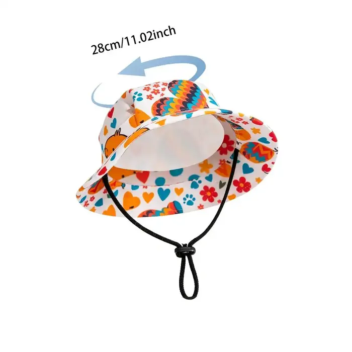 Chapeau de plage réglable imprimé pour chien, casquette pour chiot, pug, corgi, teckel, pour la prom