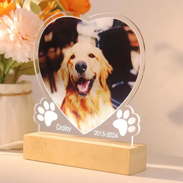 Plaque photo de chien avec cadre multi-photo personnalisé en acrylique, Plaque de nom personnalisée 