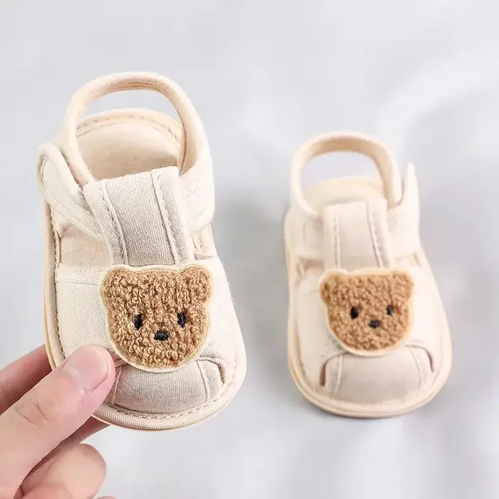 Baotou – sandales confortables à semelle souple, ours mignon, chaussures de premier pas Anti-coup de