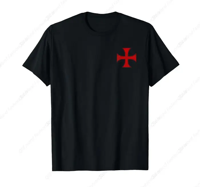 T-shirt croix des chevaliers templiers, croisé patscopique, ordre de la Croix-Rouge