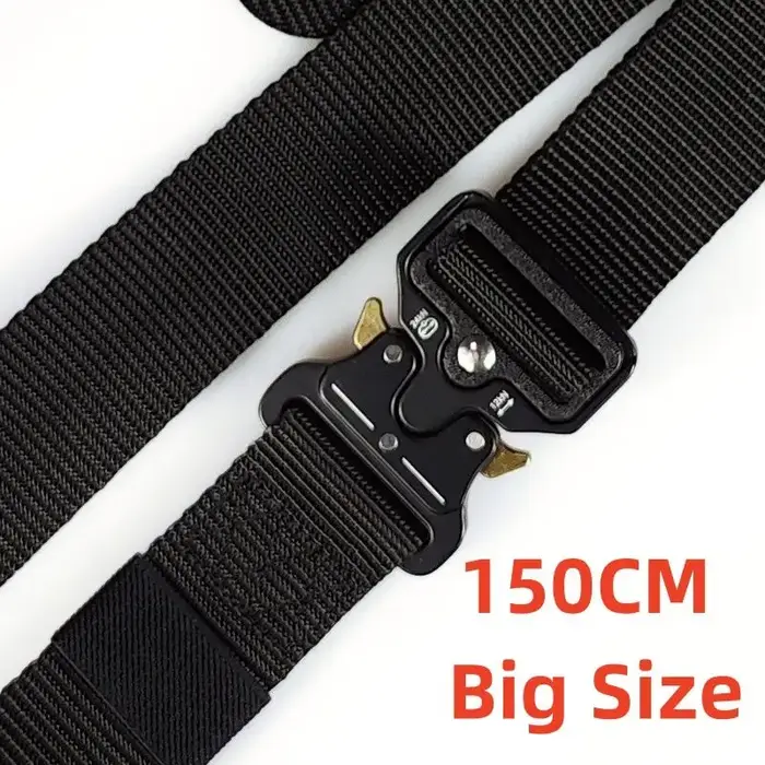 Ceinture tactique avec boucle en métal, robuste, en Nylon pour l'extérieur, 125/135CM de large, 3.8/