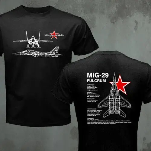 Force de l'air russe Mikoyan MiG-29 Fulcrum Fighter T-Shirt 100% coton col rond manches courtes été 