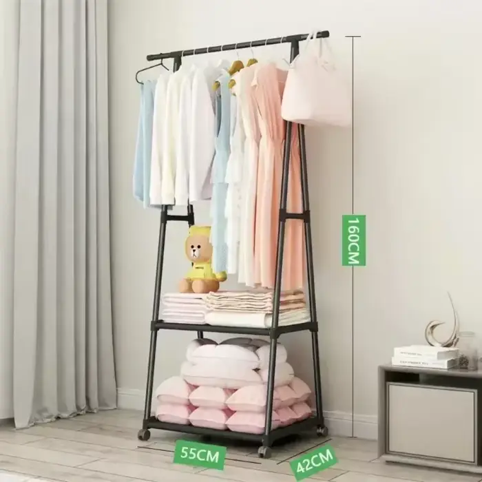 Porte-vêtements mobile triangulaire sur roulettes, multifonctionnel, gain de place, haute capacité d