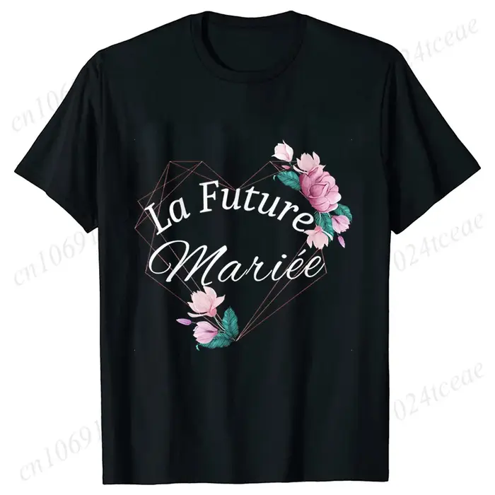 T-shirt de l'Équipe Française de la Mariée pour Femme, Chemisier Graphique à Fleurs, pour ixPréChris