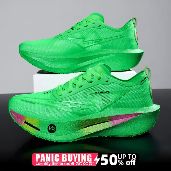 Chaussures de course à pied avec semelle en carbone, spécialité marathon, hommes, sport, respirantes