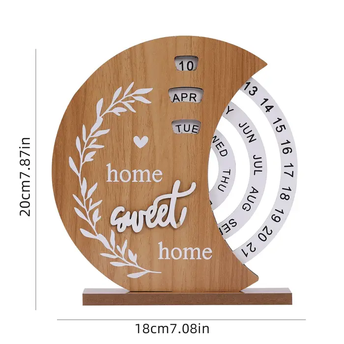 5/1 ensembles de calendrier perpétuel en bois, calendrier en bois, calendrier en bois rotatif manuel