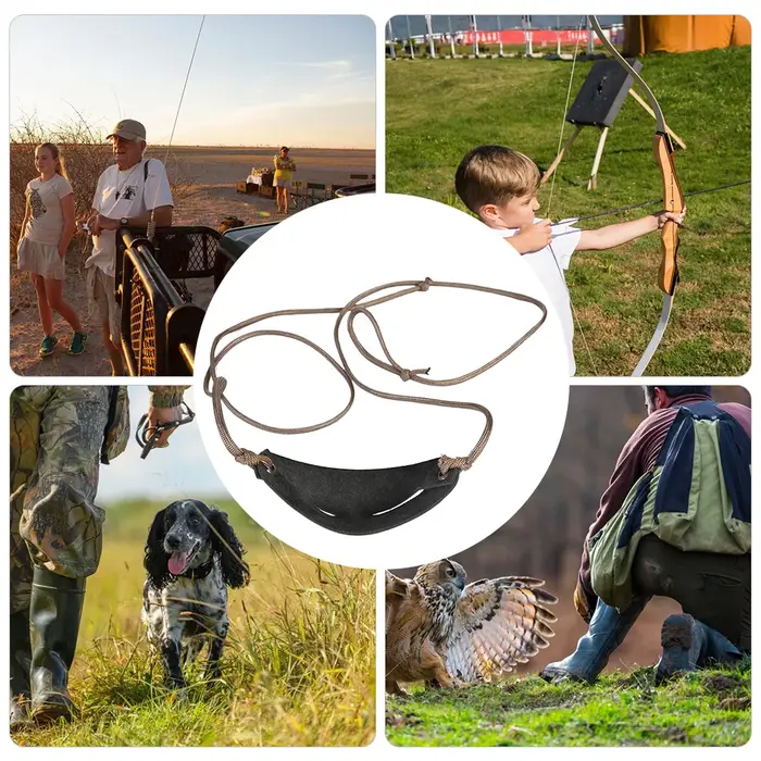 Lance-pierre en cuir noir imperméable pour sports de plein air randonnée camping chasse occasions spéciales