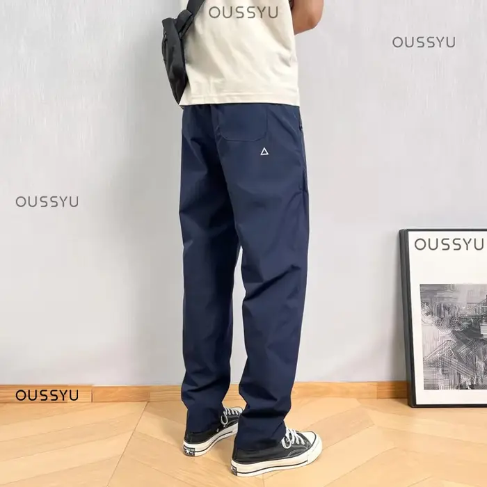 Pantalon cargo fin d été pour hommes pantalon fuselé décontracté avec poches zippées polyester pour usage quotidien et sorties estivales