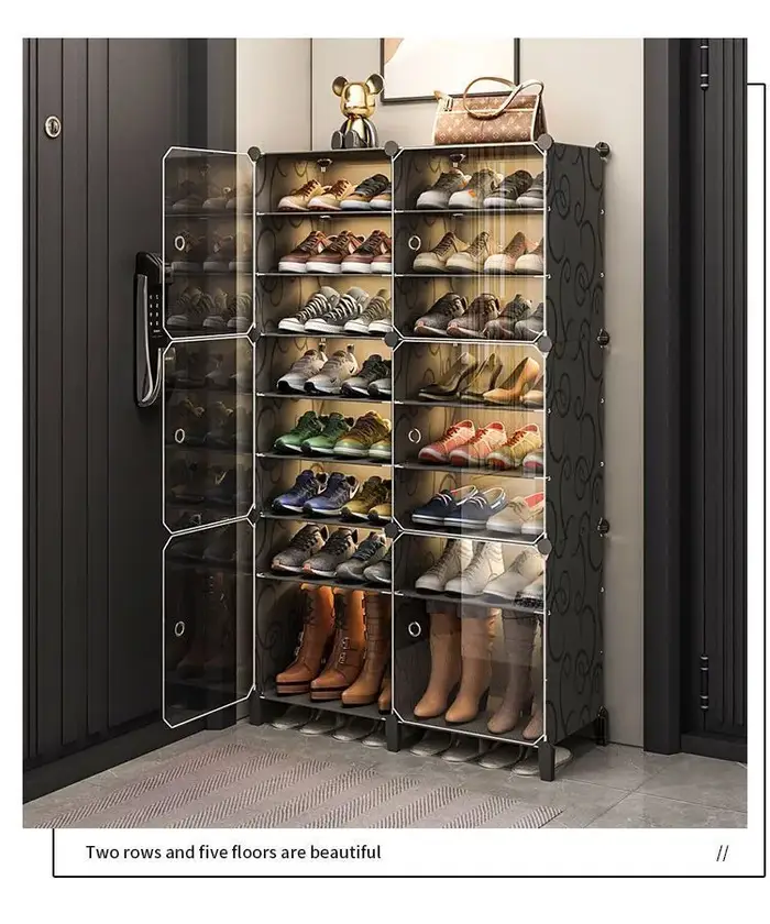 Luminerack-Meuble à Chaussures T1, Étagère de Rangement, Meubles de Couloir d'Entrée, Planches de Ch