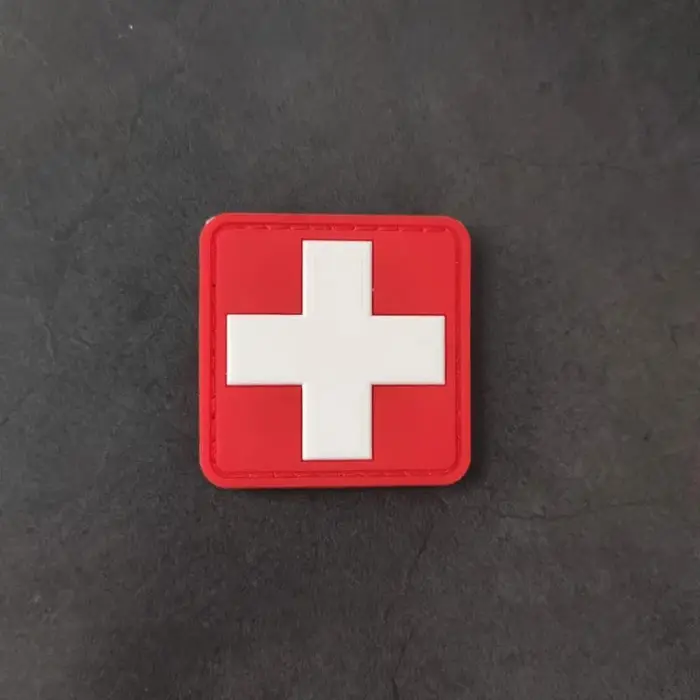 Badge de moral de sauvetage croix rouge, Patch de sac à dos de premiers secours en PVC pour l'extéri