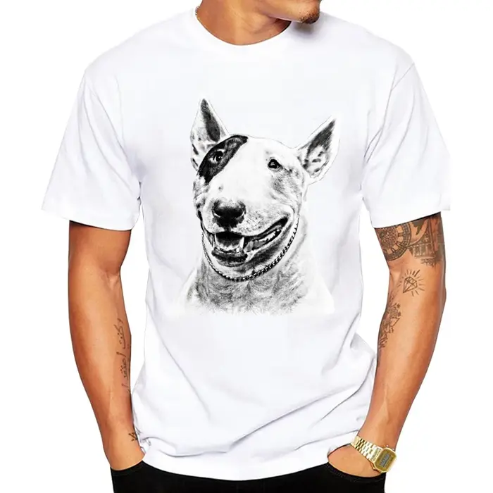 T-Shirt imprimé Bull Terrier pour homme et femme, streetwear, haut unisexe, respirant, motif animal 