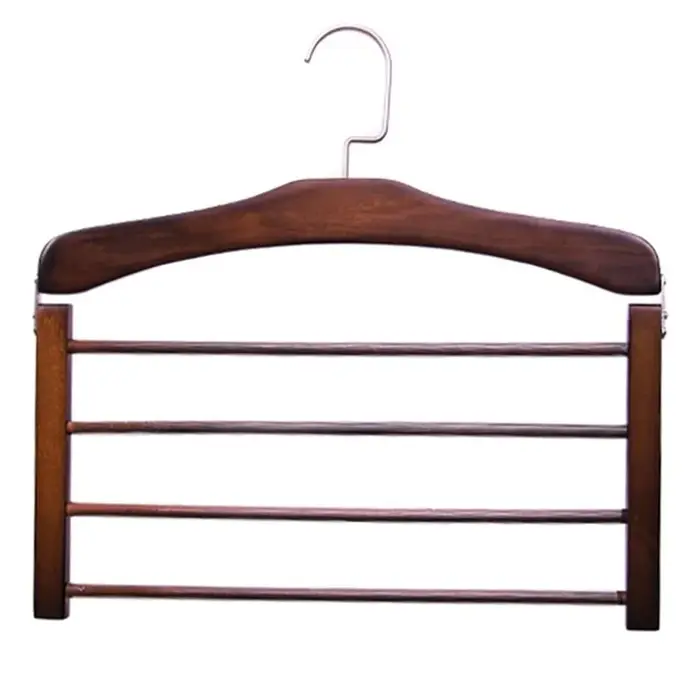 Étendoir à vêtements en bois massif, support de rangement pour garde-robe, porte-pantalon multifonct
