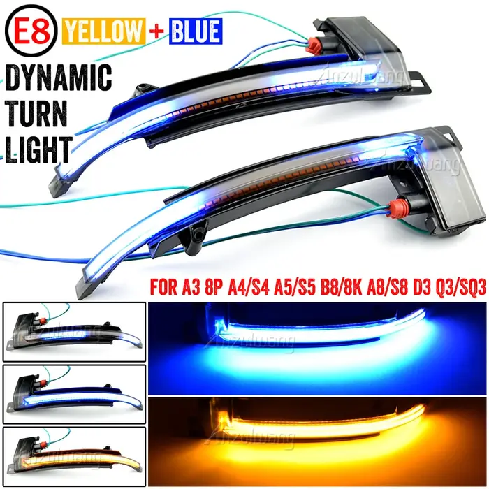 Pour Audi A3 8P A4 A5 B8 Q3 A6 C6 4F S6 clignotant dynamique miroir lumière LED clignotant indicateu