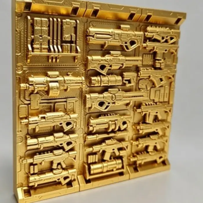 Modèle de panneau mural d'armes de science-fiction - Support à armes Cyberpunk, base de diorama tech