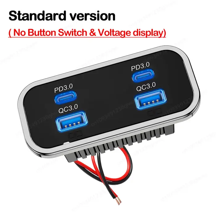 Panneau de chargeur de prise de Charge rapide QC3.0 USB-A et PD3.0, Quad-Port 12V RV type-c, pour vo
