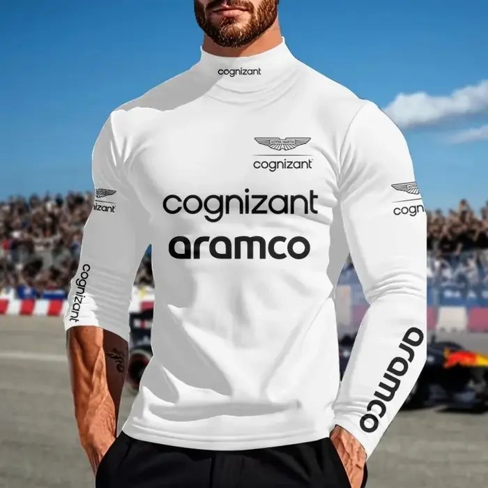 Nouveau haut à manches longues pour homme de l'équipe Aston Martin F1 2026 pour le printemps et l'au