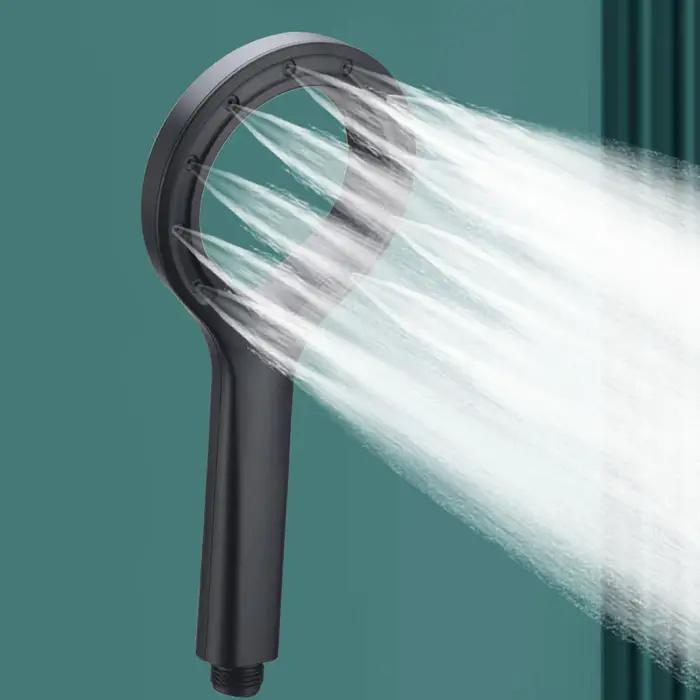 Pommeau douche anneau booster eau grand panneau ABS - Tête de douche main économie eau anti-bouchage salle bain