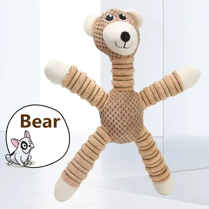 Grand chien indestructible son grinçant jouets animaux forme animal de compagnie doux en peluche à m
