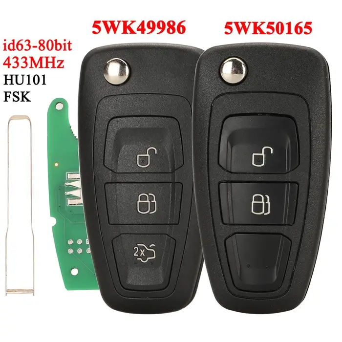 Jingyuqin-Clé à distance de voiture, 4D63 FSK 433Mhz, pour Ford C-Max Focus Galaxy Ranger Mondeo s-m