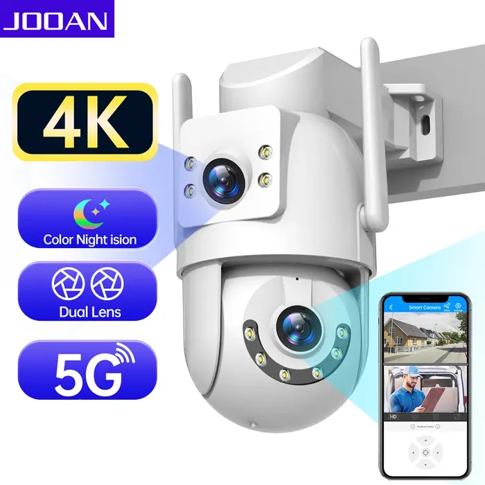 Caméra sécurité 5G wifi 8MP 4K zoom 5X - Tracking AI double lentille surveillance extérieure ONVIF