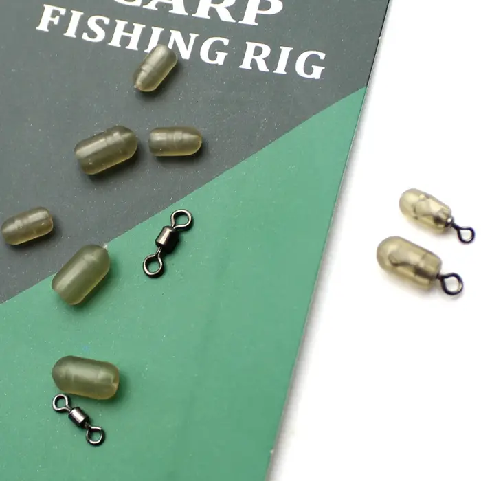 Accessoires de pêche à la carpe, 30 pièces, perles d'arrêt pivotantes, manches Anti-emmêlement, arrê
