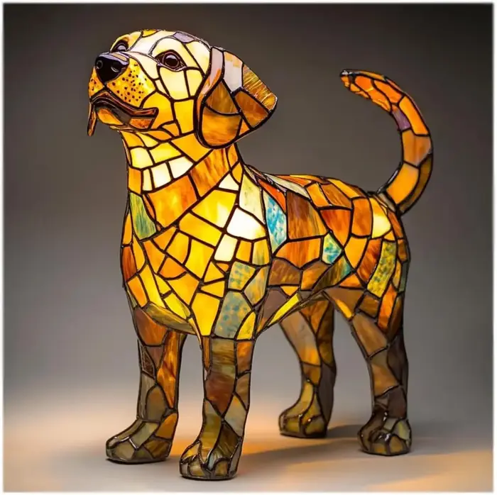 Amusant Unique artistique mignon chien en forme d'ornement décoratif petite veilleuse moderne nouvea