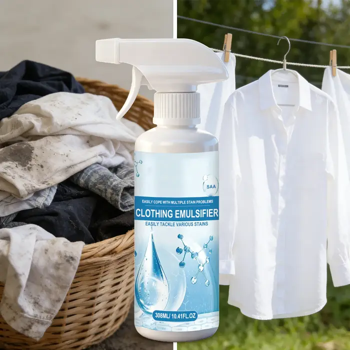 Spray émulsifiant détachant pour vêtements