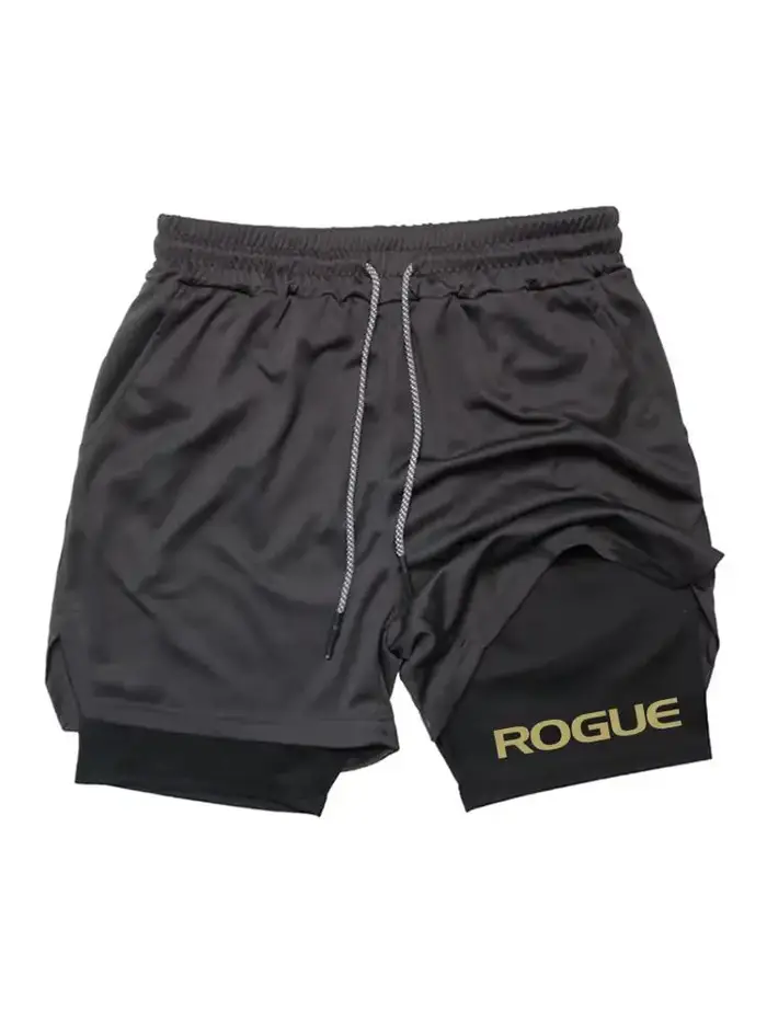 Shorts de course homme 2 en 1 double couche polyesters tricotés pour running fitness pantalons d'entrainement jogging vêtements hommes occasions spéciales