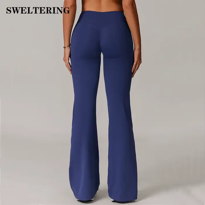 Leggings évasés taille haute pour femme, élastiques, effet push-up, pour fitness, yoga et entraîneme