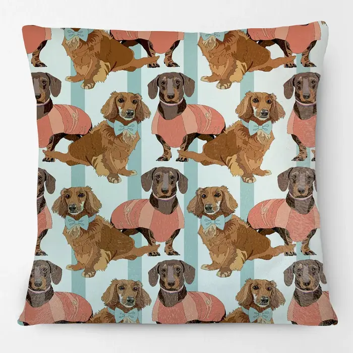Housse de coussin avec affiches de berger allemand, Border Collie, saucisse, chien, peinture à la ma
