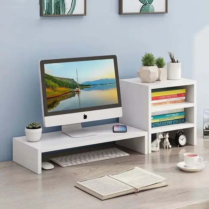 Support plus grand pour ordinateur de bureau, étagère de bureau, écran de moniteur, Base de stockage, Notes