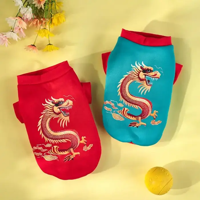 Sweat-shirt chaud pour chien avec motif de dragon mignon
