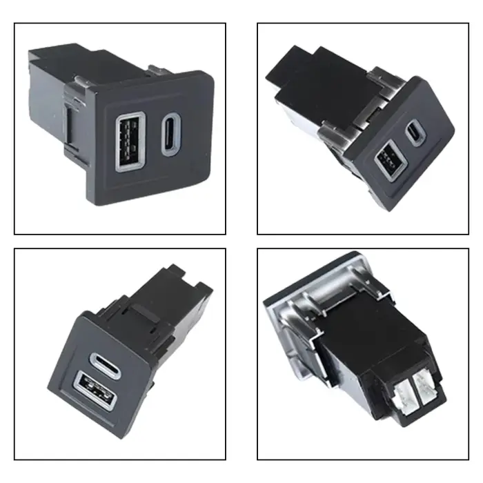 34mm x 29mm PD type-c + QC 3.0 USB voiture chargeur rapide prise contrôle Central trou inférieur dro