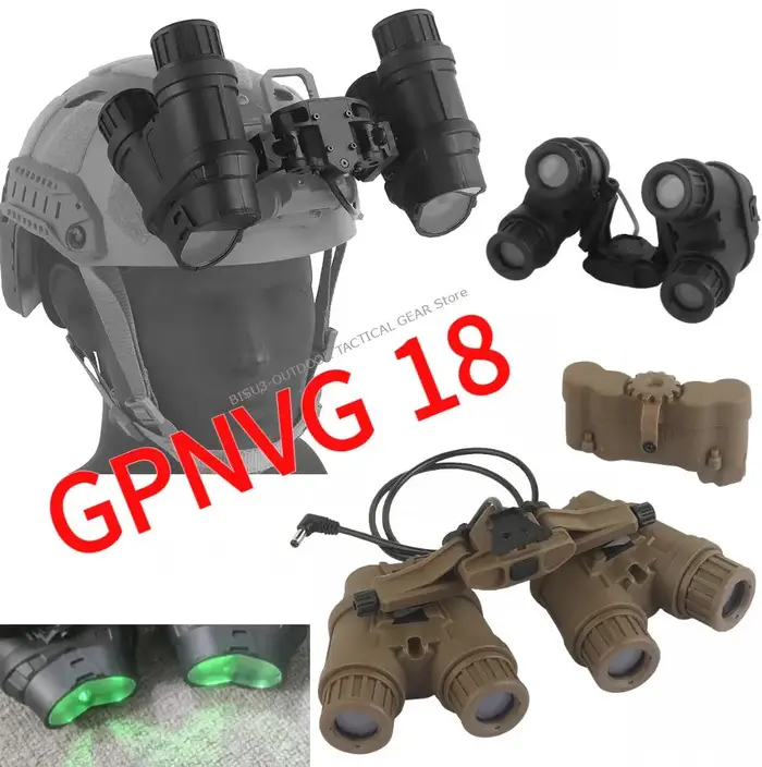 Lunettes vision nocturne factice GPNVG18 - Modèle dummy avec support casque NVG airsoft tactique