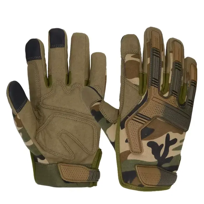 Gants tactiques camouflage PRI 90 jours cuir protection mains chasse durable tactique