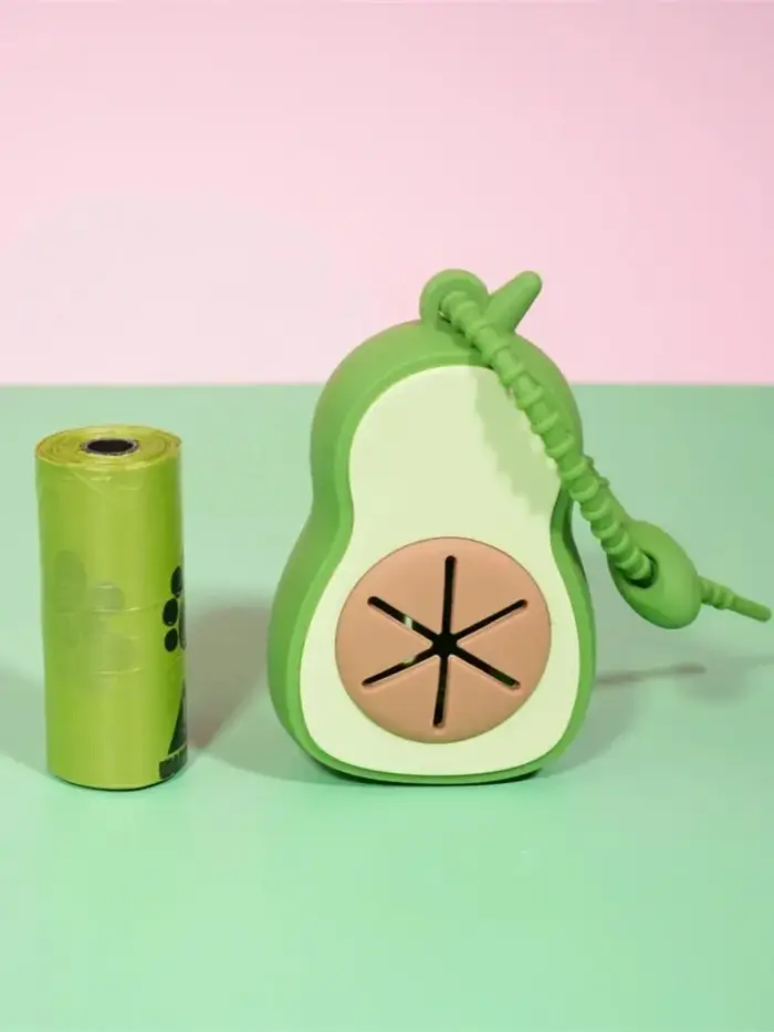 (1 avocat + 1 rouleau de sac poubelle) distributeur de sacs poubelles pour chien en forme d'avocat m