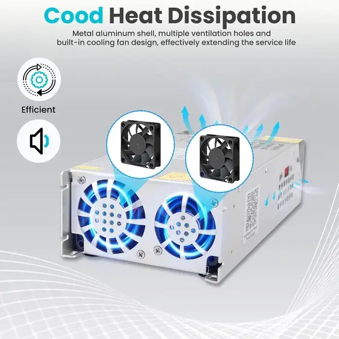 Alimentation électrique DC 12V 125A 1500W, convertisseur 110V AC à 12V DC, adaptateur d'alimentation