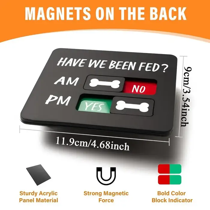 Panneau magnétique en acrylique pour réfrigérateur, rappel d'alimentation pour chien, 'Avec ou sans 