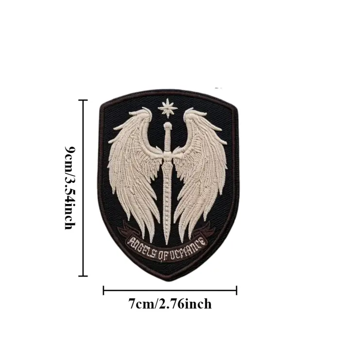 Patch brodé Épée de l'Archange Anges de la Défiance, Badge moral tactique auto-agrippant, Patch aile