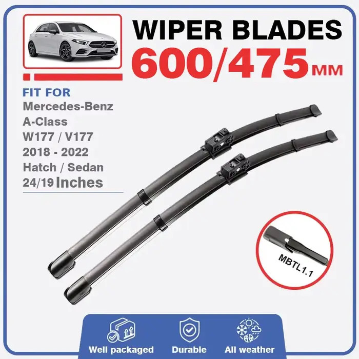 Balai d'essuie-glace avant et arrière, pour Mercedes Benz classe A W177 2018 – 2022, accessoires de 