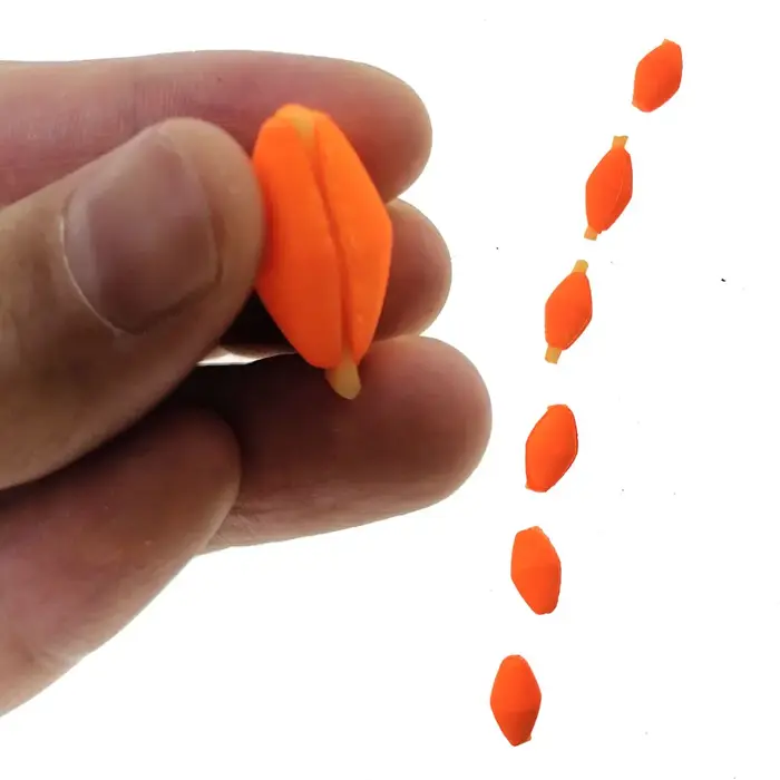 Tube de pêche à la mouche Fluorescent Orange/jaune, flotteur en mousse, indicateurs de frappe, haute