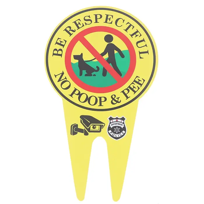 Panneau double face pour empêcher les chiens de faire caca ou de pipi sur votre pelouse, signalisati