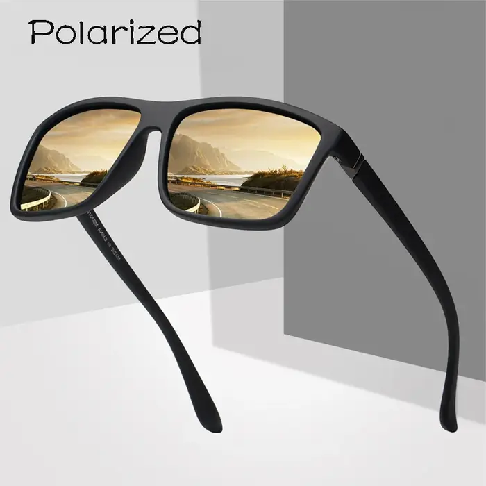 Lunettes de soleil vintage carrées polarisées pour chasse et conduite - style rétro anti-éblouissement