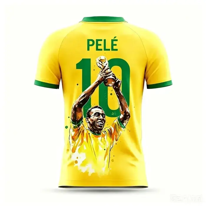 Maillot de football du Brésil Pelé 2026 – Tenue de match et d'entraînement – T-shirt sport d'été pou