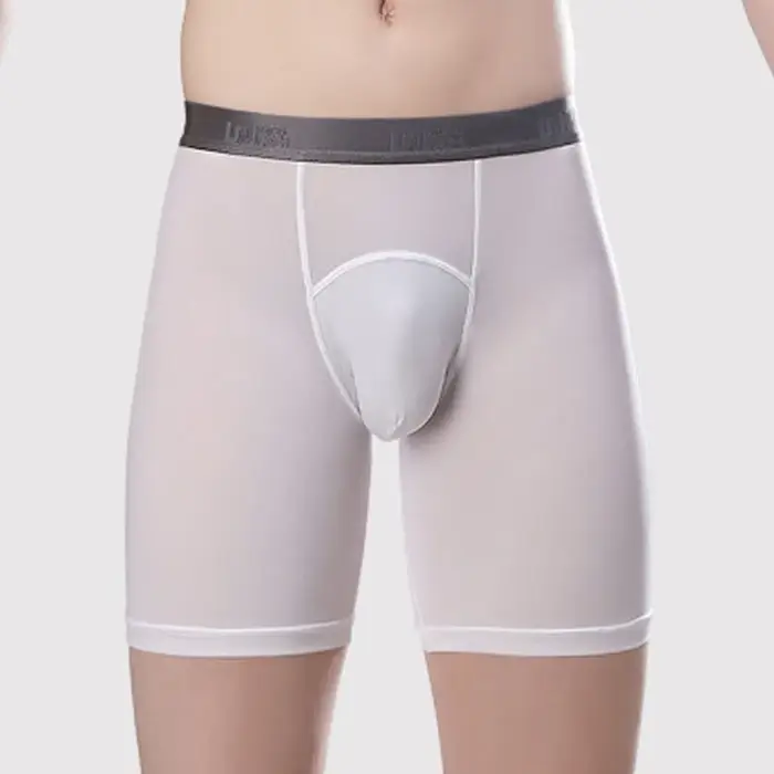 Sous-vêtements longs pour hommes, boxer de sport à poche convexe en U pour hommes, short de Compress