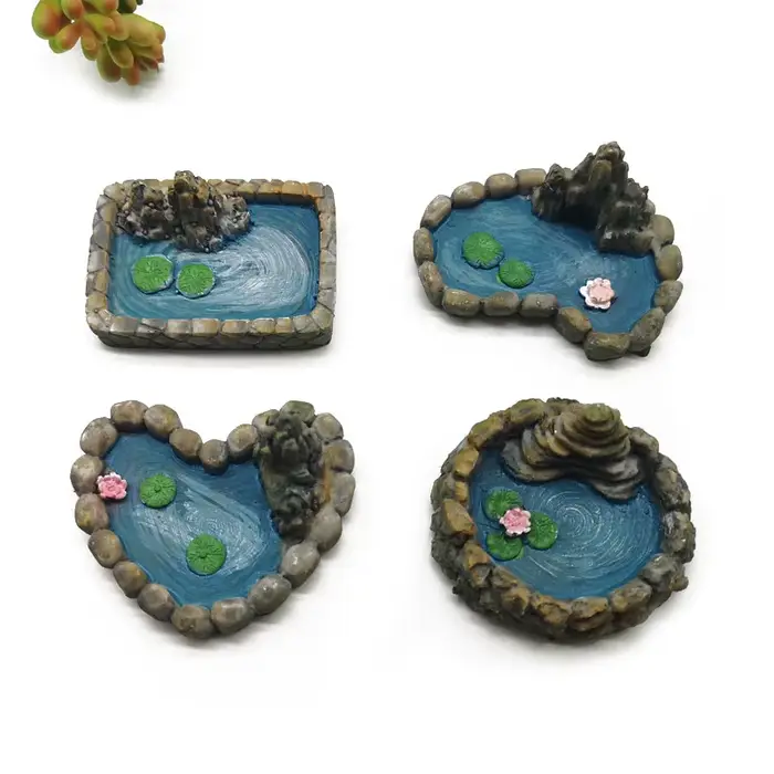 Figurine de piscine Vintage, modèle d'étangs, ornement artisanal en résine, décoration de maison Min