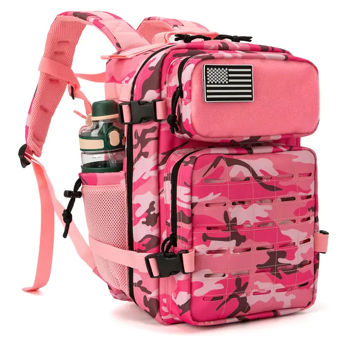 Sac à Dos Tactique 25L/45L Randonnée Plein Air Homme Femme, Découpe Laser Molle Porte-Gobelet