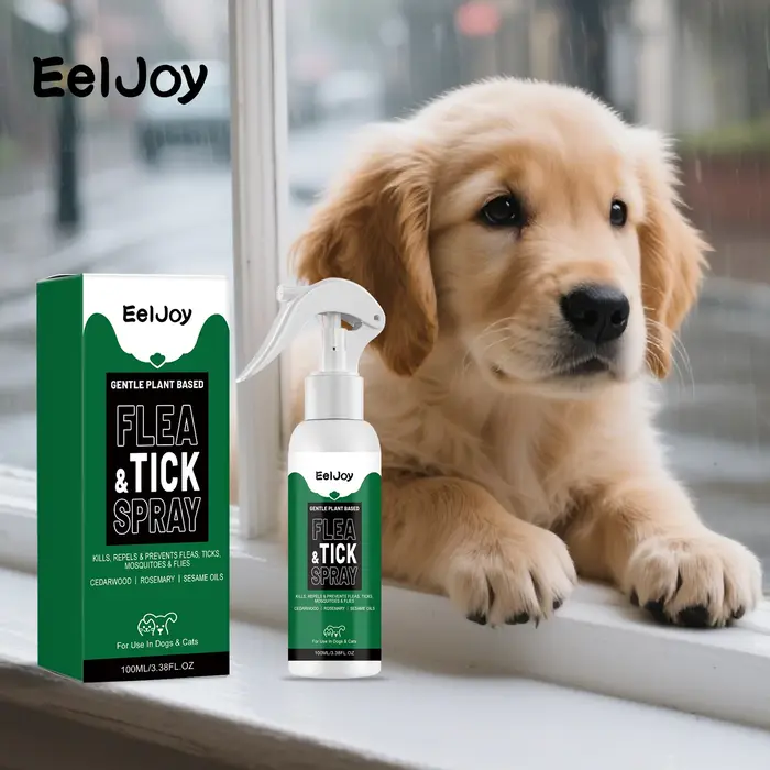 Spray anti-puces et tiques pour animaux de compagnie, extrait de plantes, spray répulsif pour chats 