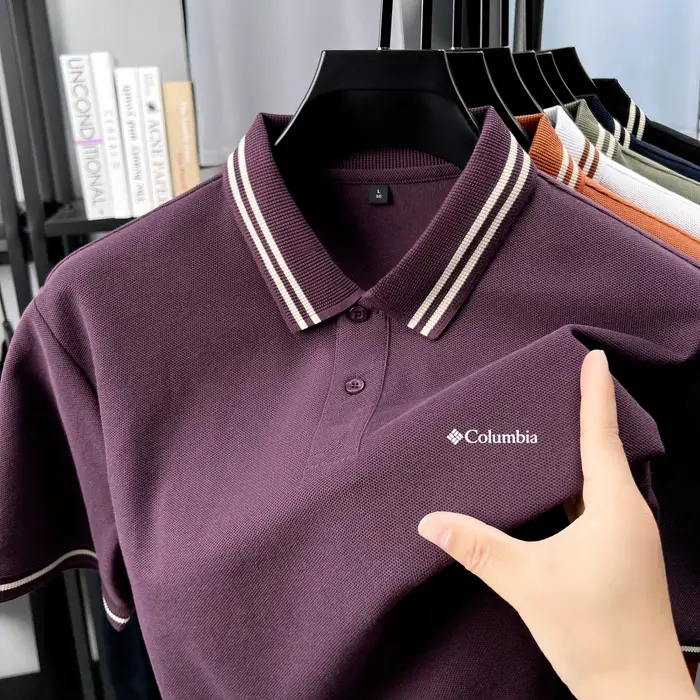 Nouveau T-shirt polo d'été pour homme style Columbia
