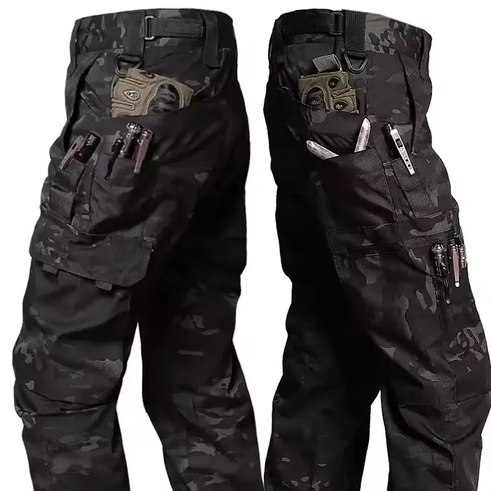 Pantalon de travail multi-poches pour hommes, imperméable, jambe droite, Cargo, résistant à l'usure,